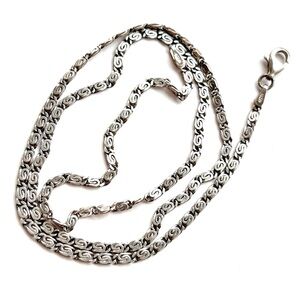 Elegant Swirl Silver 925 Chain Necklace Made in Italy 19” length